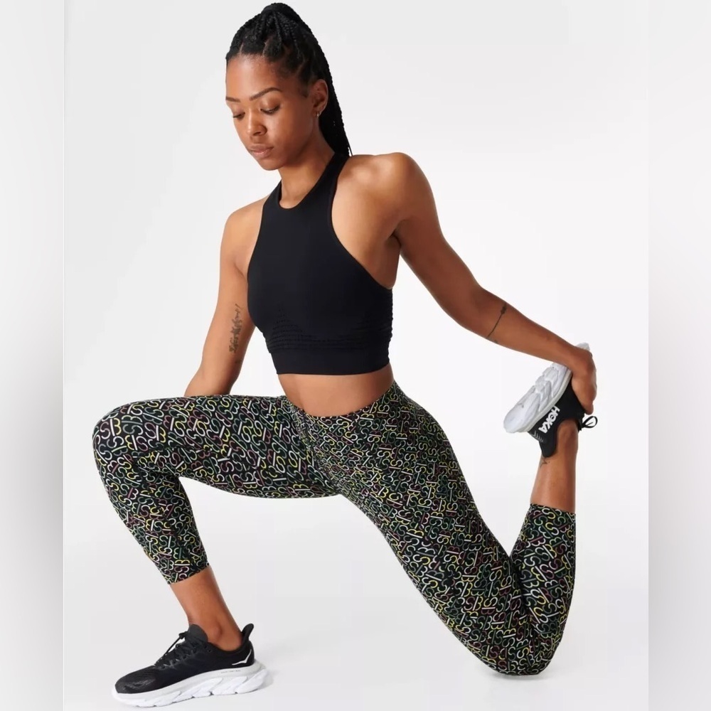 SWEATY BETTY Power High Waist 7/8 Legging In Black Slot Print - Picture 4 of 9
